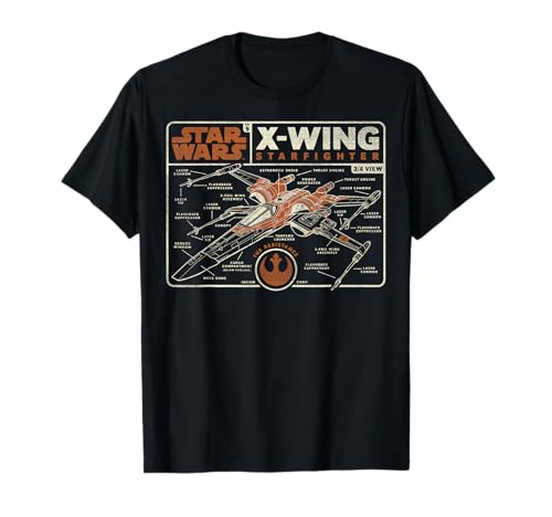 Star Wars The Rise Of Skywalker X-Wing Starfighter Schematic T-Shirt