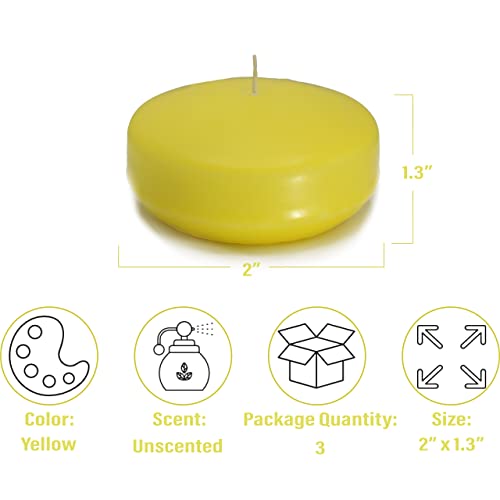 Bougies flottantes non parfumees couleur jaune pour centre de table - 3