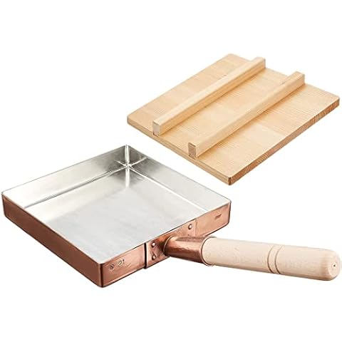 TIKUSAN Japanese Copper Omelette Pan 15x15 cm Cover