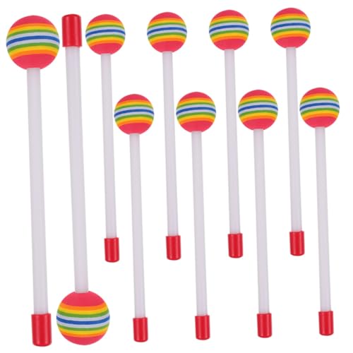 Baquetas de percusión de plástico multicolor 10 piezas miniatura 1