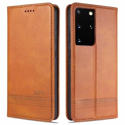 Étui iPhone 16 Pro Max cuir marron clair avec fermeture magnétique