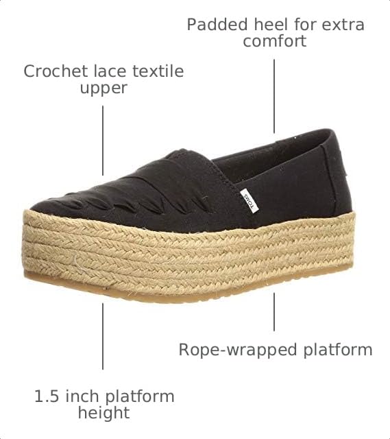 Image of TOMS Women's Valencia Platform Espadrille, Textile Upper, OrthoLite Insole
