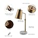VONLUCE Gold Desk Lamp with LED Bulb Adjustable, Antique Brass Metal Table Lamp Marble Base, Mid Century Modern Reading Lamp Office, 20’’ Industrial Task Lamp Work Lamp for Reading Bedroom