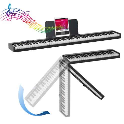 Finger Dance Folding Piano 88 Key Keyboard Digital Piano With Midi Portable 88 Key Full Size Upgrade Wood Grain Semi-Weighted Keyboard Piano With Lighted Keys For Beginners #TOP7
