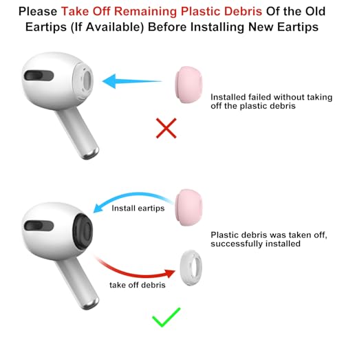 Image of 3 Pairs Replacement Ear Tips for AirPods Pro and 2nd Generation with Noise Reduction Hole, Silicone Ear Tips for AirPods Pro with Portable Storage Box and Fits in Charging Case (S /M /L, Pink)