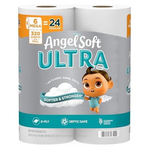 Angel Soft® Ultra Toilet Paper, 6 Mega Rolls Cover