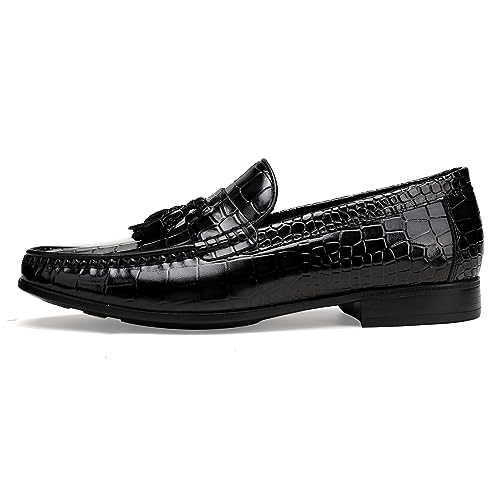 Black Tassel Loafer for Mens, Classic Smooth Leather Tassel Dress Shoes for Men4