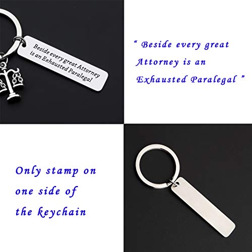 CENWA Scales of Justice Keychain Legal Assistant Gift Beside Every Great Attorney is an Exhausted Paralegal Legal Gift3