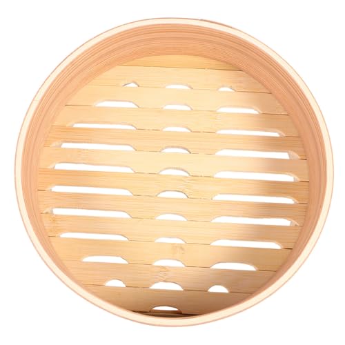 COOLHIYA Steamer Basket Natural Wood Portable Bao Bun Cooker for Home Kitchen Healthy Nutrient-retaining Steam Basket for Dumplings Vegetables Meat Rice Fish
