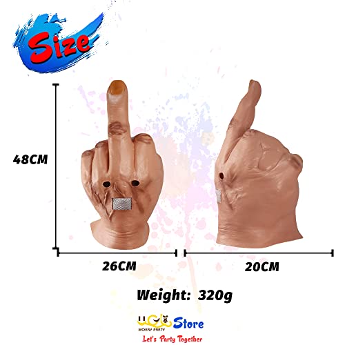 MOKRY PARTY Middle Finger Funny Head Mask Costume Party Prop Adult Middle Finger Mask - image 5