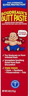 Boudreaux's Butt Paste Maximum Strength Diaper Rash Cream, Ointment for Baby, 4 oz Tube