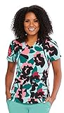 BARCO Grey's Anatomy 41386 Women's Two Pocket V-Neck Print Scrub Top Paper Flowers XS