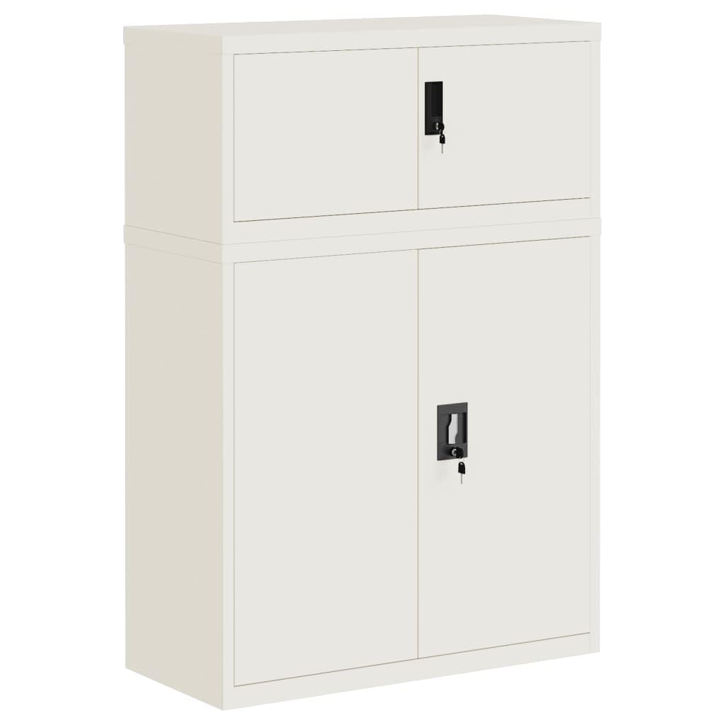 vidaXL Armadio Classificatore Bianco 90x40x130 cm in Acciaio, armadio classificatore, schedario da ufficio, schedario in metallo