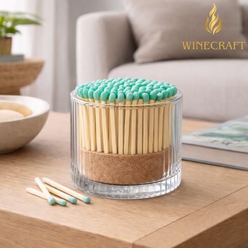 Image of 150 Count | 2 inch Teal Matches | Strikers Included | Color Tip Wooden Match | Refill for Matchstick Jars, Candle Display, Holders & Bottles | 2 in inches Long