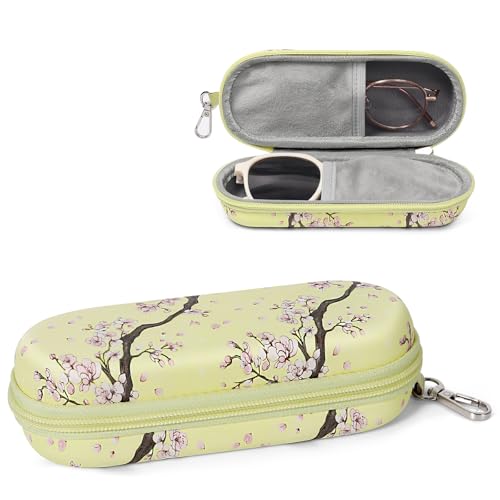 Image of Double Eyeglasses Case, Dual Glasses Sunglasses Organizer with Zipper Closure, Eyewear Storage Box for Men Women Travel