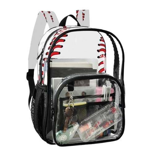 Clear Backpack Transparent School Backpack Heavy Duty PVC Bookbag Baseball for Stadium Events and Concert Work Sport Event Heavy Duty2