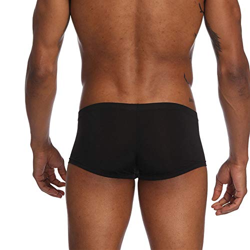 Men's Strechy Boxer Brief Short Leg Ice Silk Boxers Seamless Soft Underwear Cooling Solid Breathable Panties2
