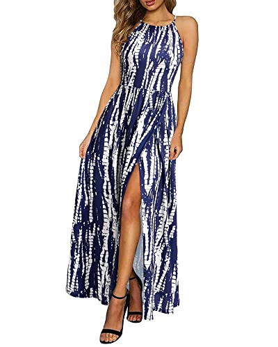 Image of KILIG Women's Summer Floral Beach Flowy Split Maxi Long Dresses
