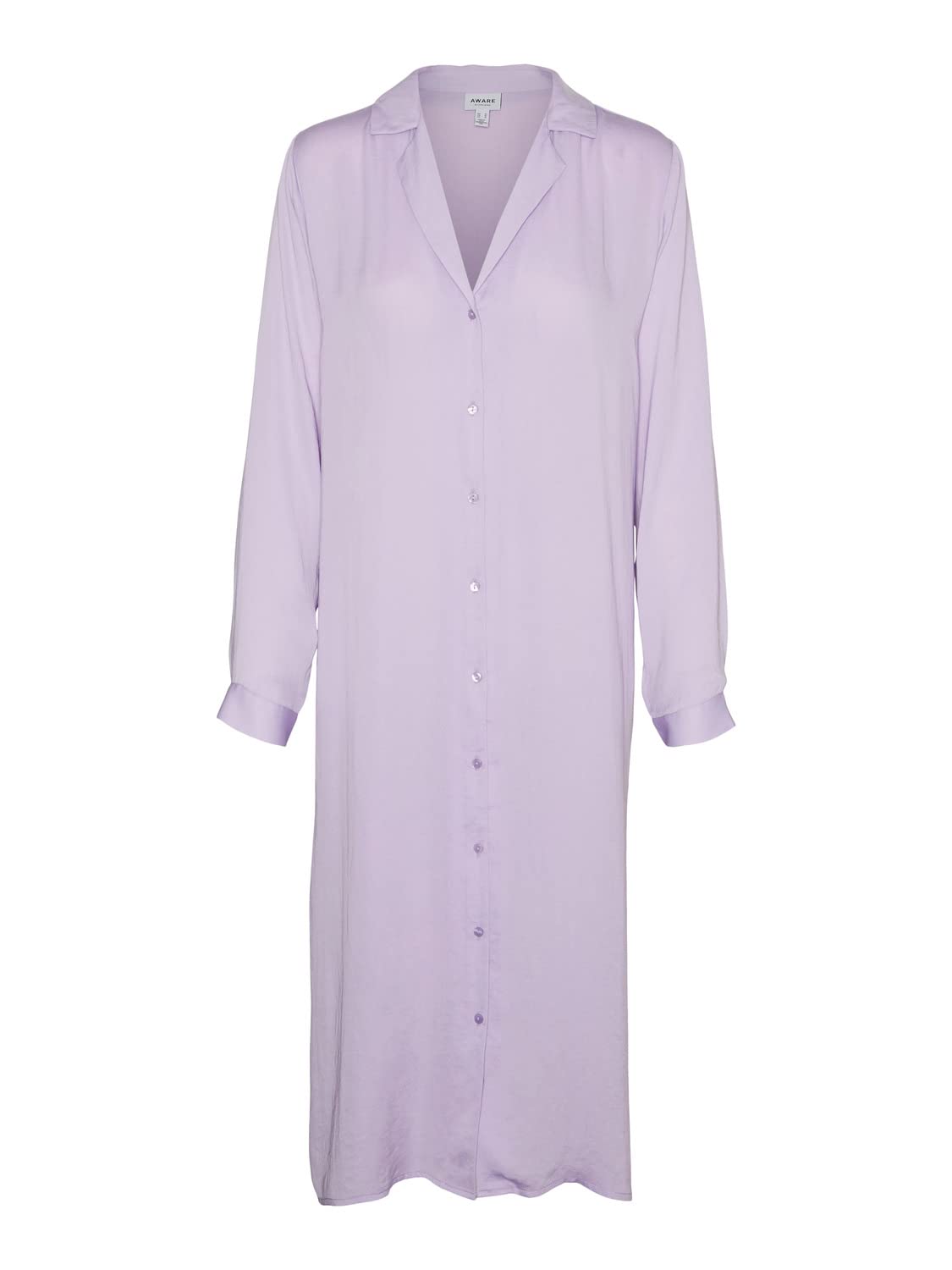 VERO MODA Women's Vmdarcy LS Calf Shirt Dress VMA Dress, Lavender, L