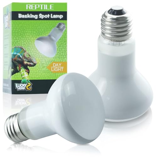 LUCKY HERP Reptilien Wärmelampe 50W-2er-Pack, Wärmelampe Terrarium Schildkröten Basking Spot, E27 Heizlampe für Reptilien, Schildkröten, Hühner, Bartagamen, Hunde