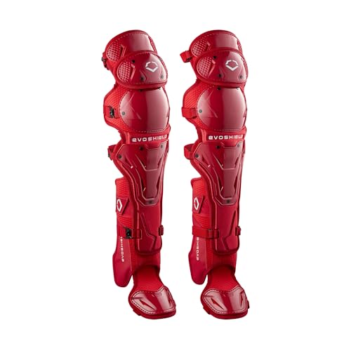 EvoShield Pro-SRZ&trade; 2.0 Baseball Catcher&rsquo;s Leg Guards - Intermediate, Scarlet
