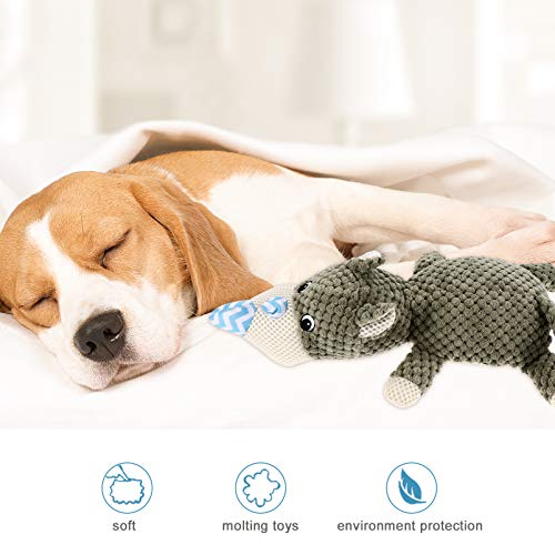 Balacoo Squeaky Brinquedos Do Animal de Estimação Gato Tédio Busters Rinoceronte De Pelúcia Do Cão D