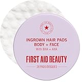 First Aid Beauty Ingrown Hair Pads, BHA + AHA Aftershave Treatment to Help Prevent Razor Bumps, Exfoliate Underarms & Bikini Area, Sensitive Skin, 28 ct