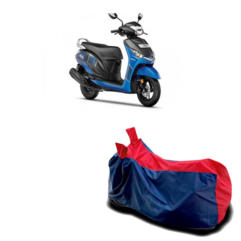 Motorcycle Bike Cover Compatible for Yamaha Alpha BS6 BS6 Water Resistance Dustproof UV Protection Indor Outdor Parking with All Varients Full Body (Nevy and Red Color)