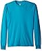 MJ Soffe Men's Long-Sleeve Cotton T-Shirt, Teal, Medium