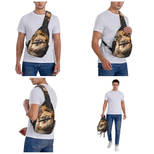 Bolso cruzado Two Lions para hombre y mujer negro miniatura 7