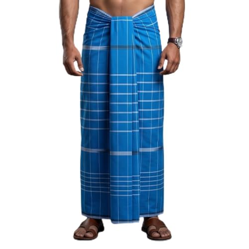 Image of Men's Cotton Lungi | Soft Breathable Wrap Around Lungi | Comfortable Daily & Home Wear for Men