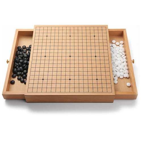 Wooden Go Game Set with Drawers – 11.8 Inch Portable