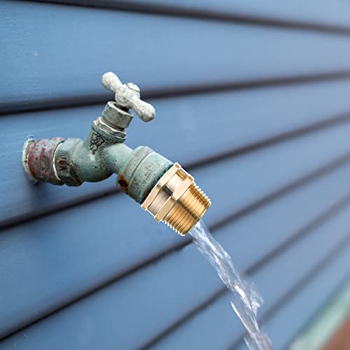 Joejet Garden Hose Connector, 3/4'' Ght Female And Male To 3/4'' Npt Male, Metal Brass Water Hose To Pipe Thread Adapters And Fittings #TOP4