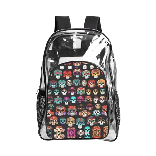 Mochila de seguridad transparente de PVC antirrobo con estampado para el instituto