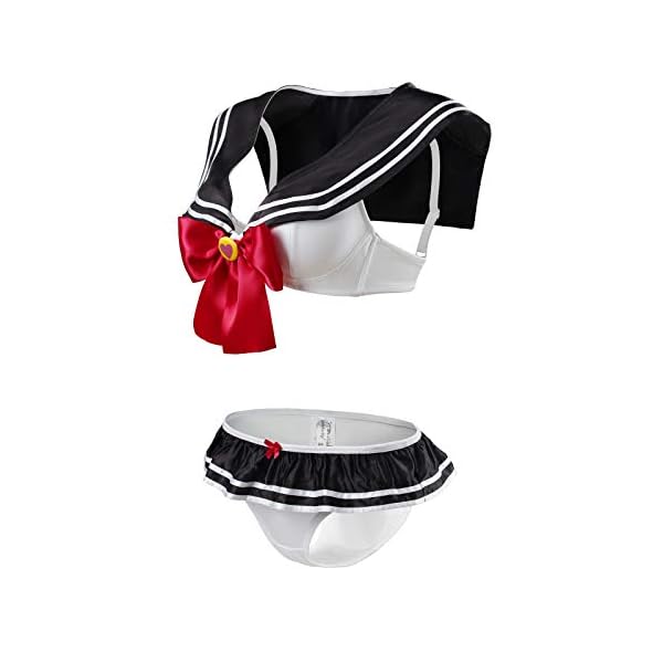 LittleForBig-Damen-Negligee-Sexy-Matrosenkragen-Aermellos-Rueckenfrei-Bikini-Slip-Kostuem-Magische-Maedchen-Usagi-Dessous-Set LittleForBig Damen Negligee Sexy Matrosenkragen Ärmellos Rückenfrei Bikini Slip Kostüm Magische Mädchen Usagi Dessous…