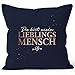 SpecialMe® Kissen-Bezug Spruch Du bist Mein Lieblingsmensch Geschenk Liebe Freundschaft Valentinstag Jahrestag Navy 40cm x 40cm