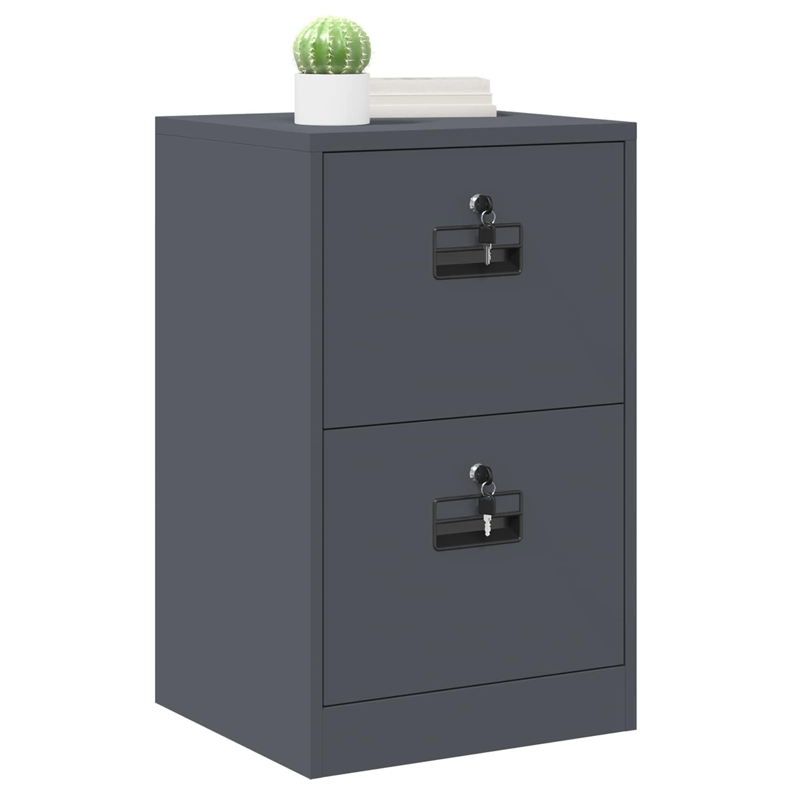Armoire de Rangement en Acier laminé à Froid avec tiroirs Anthracite 45,5 x 42 x 74,5 cm Meuble Bureau sécurisé pour Documents et vêtements
