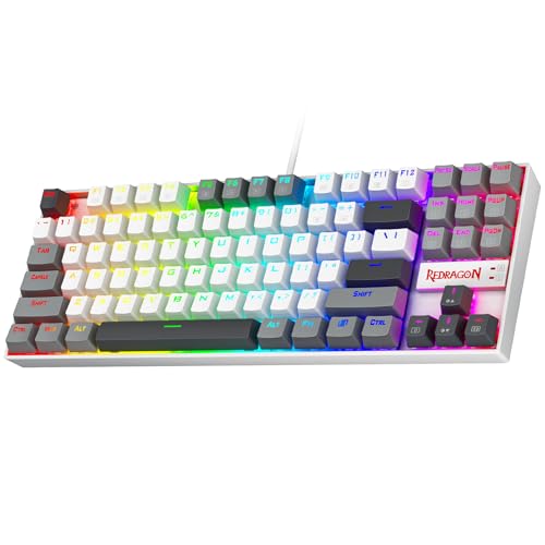 Redragon K552P Mechanical Gaming Keyboard TKL with 18 Backlight Modes, Hot-Swappable Red Switches...