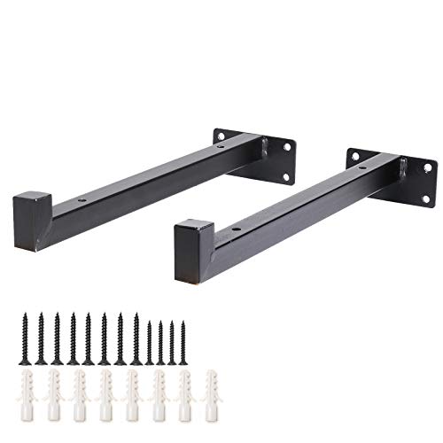 Preisvergleich Produktbild Hosko Regalträger, Regal-Halterungen aus Eisen Regal Unterstützung Wandkonsole Regalhalter Schwerlastträger für Wandregal Warehalter, 2 Stück Schwarz