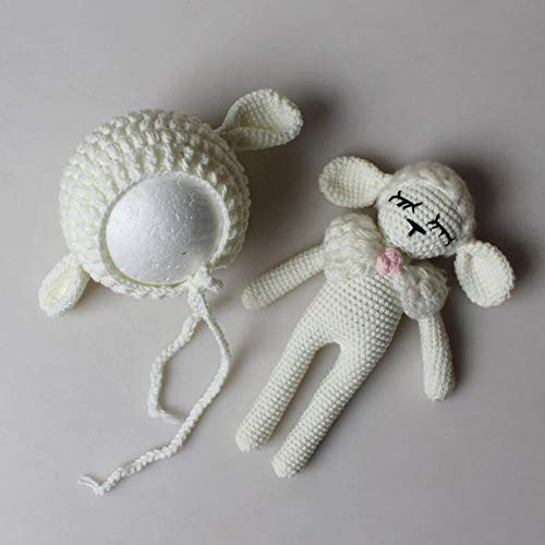 Preisvergleich Produktbild Slibrat Neuheit Strickmützen reizende Baby-Jungen-Mädchen Fotografie Kleidung gestrickte Karikatur-Tierhut + Spielzeug (No.6)