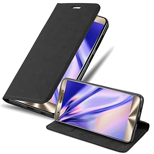 Cadorabo Funda Libro para ASUS ZenFone 3 Deluxe en Negro Antracita - Cubierta Proteccíon con Cierre Magnético, Tarjetero y Función de Suporte - Etui Case Cover Carcasa