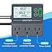 DIGITEN Temperature and Humidity Controller with Timer - 3 Outlet, 2 Separate Probes, Plug in Temperature Controller for Reptiles,Snake, Mushrooms, Tent, Triple Control for Temp,Humidity,Time