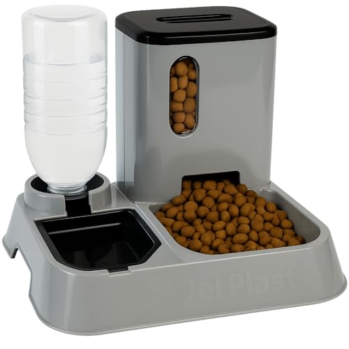 Comedouro E Bebedouro Automático Alimentador Inteligente 2 em 1 água e Ração (Cinza)