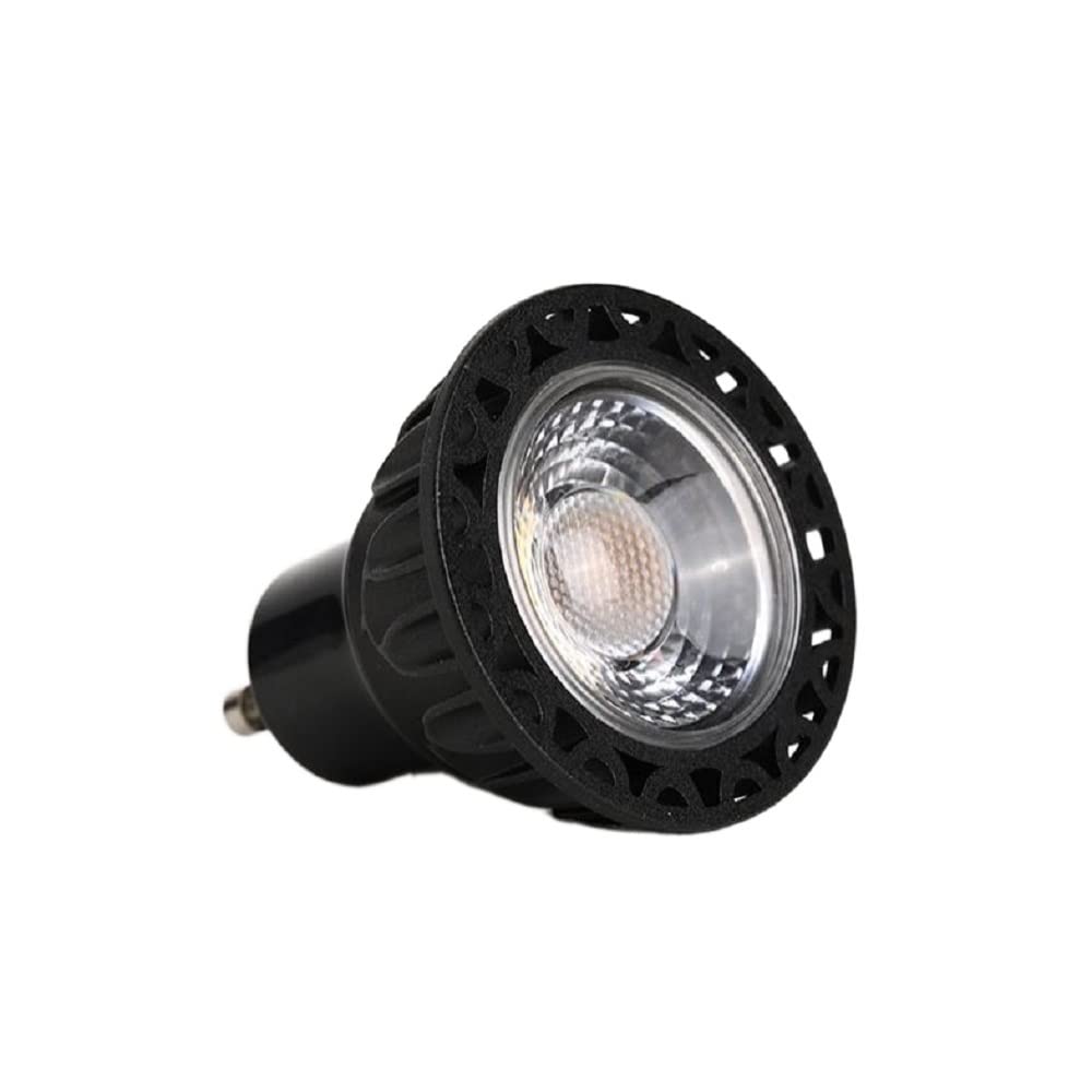 Fengyan Bombillas Domésticas 10 unids/Lote AC85-265V/12V GU10/E27/MR16 5w Foco LED COB Negro sin Parpadeo Foco de Aluminio Regulable (Color : Warm White, Talla : MR16 12V 5w)