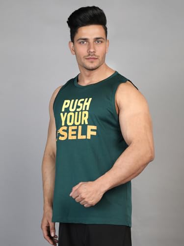 Image of CHKOKKO Men Gym Tank Regular Fit Tops Sports Sleeveless Vest