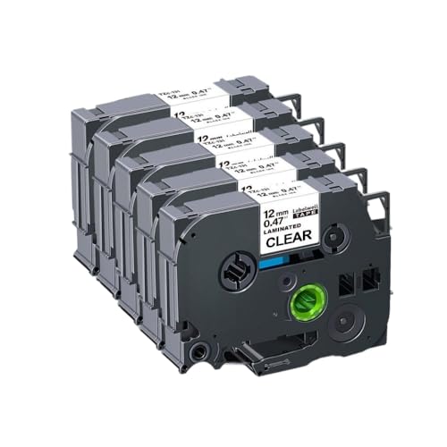 Label Tape 3 Pack Tze231 131 631 334 12mm Tze Laminated Replacement for Compatible with Label Maker PTH110(Black on Clear-5PK)