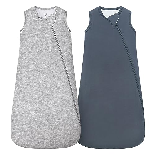 Image of HAPIU Unisex Rayon Made from Bamboo Baby Sleep Sack TOG 1.0, 2-Way Zipper YKK, Wearable Blanket Baby