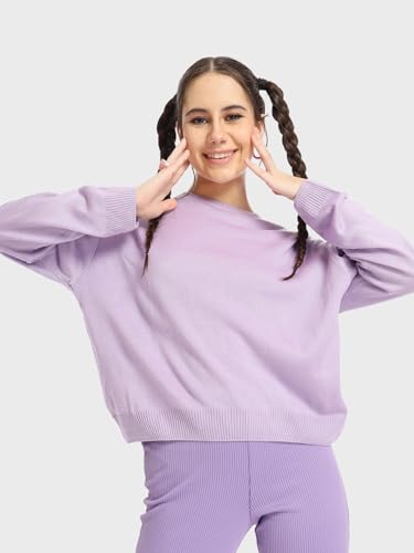 Image of Bewakoof Women's Solid Regular Fit Full Sleeve Round Neck Acrylic Sweater