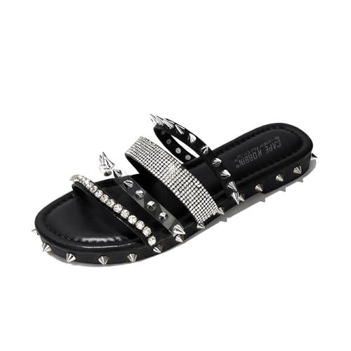 Cape Robbin Xtreme Sandals Slides For Women, Studded Womens Mules Slip On Shoes