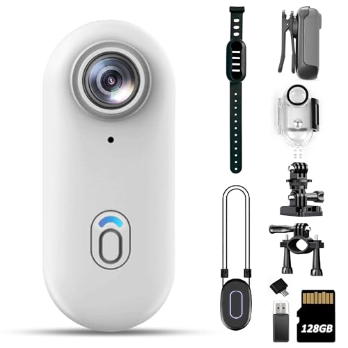 Image of 4K Mini Body Camera 128GB - Action Body Cam with Audio & Video- Thumb Hands Free Waterproof Recording Wearable Cameras - Pov Worn Portable Personal Camcorder - for Work Travel Pet Walk Swim